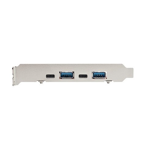 StarTech 4-Port USB PCIe Card, 10Gbps USB PCI Express Expansion Card w/2 Controllers, 2x USB-C & 2x USB-A ports (USB 3.2 Gen 2), TAA 3