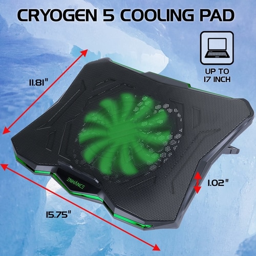 ENHANCE Cryogen 5 Laptop Cooling Pad (Green) 2