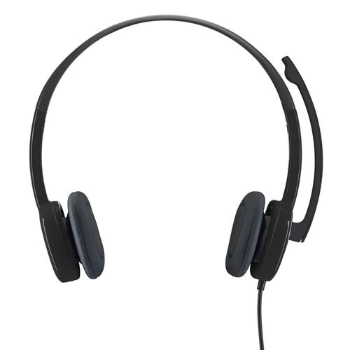 Logitech H151 有線 オーバーヘッド型, 耳掛け式, オンイヤー ステレオ ヘッドセット - 黒 2