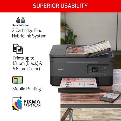 Canon PIXMA TR7020a Wireless AllInOne Inkjet Printer, Eligible for
