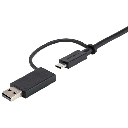 StarTech.com 3ft/1m USB-C Cable with USB-A Adapter Dongle, USB-C to C (10Gbps/PD), USB-A to C (5Gbps), 2-in-1 USB C Cable for Hybrid Dock 2