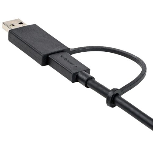 StarTech.com 3ft/1m USB-C Cable with USB-A Adapter Dongle, USB-C to C (10Gbps/PD), USB-A to C (5Gbps), 2-in-1 USB C Cable for Hybrid Dock 4