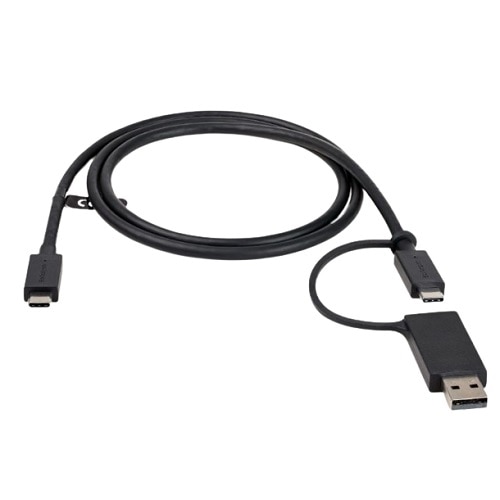 StarTech.com 3ft/1m USB-C Cable with USB-A Adapter Dongle, USB-C to C (10Gbps/PD), USB-A to C (5Gbps), 2-in-1 USB C Cable for Hybrid Dock 7