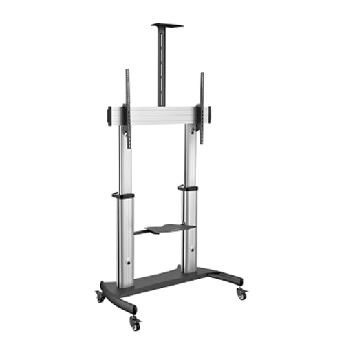 StarTech.com Mobile TV Stand, Heavy Duty Universal TV Cart for 60-100 inch Display (100kg/220lb), Height Adjustable Rolling TV Floor Stand 3