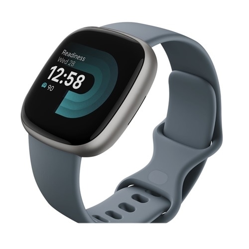 Fitbit Versa 4 Smart Watch - Waterfall Blue / Platinum Aluminum | Dell USA