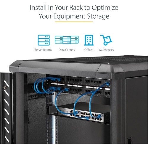 StarTech 1U Server Rack Cabinet Shelf - Fixed 10" Deep Cantilever Rackmount Tray for 19" Data/AV/Network Enclosure w/cage nuts, screws 8