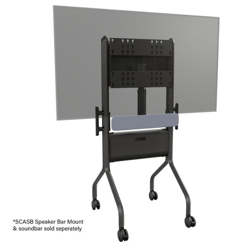 Chief Voyager Manual height Adjustable AV Mobile Cart - For 50-85 Inch Displays - Mobile TV Cart - Black 5