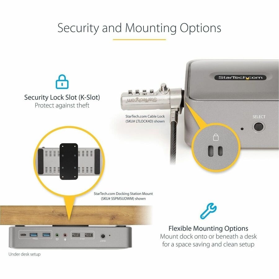 StarTech Dual-Laptop USB-C KVM Docking Station, Dual Monitor 4K 60Hz DisplayPort Dock, 5x USB Hub, GbE, 90W/45W PD, Windows/Mac, TAA 7