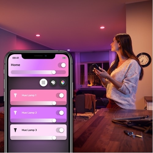 Philips Hue White and Color Ambiance 60W A19 Smart LED Starter Kit 5