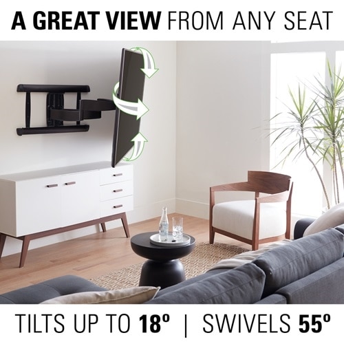 Sanus Full-Motion+ Tilt TV Mount - For 46-95 Inch Flat Panel TVs - Black 4