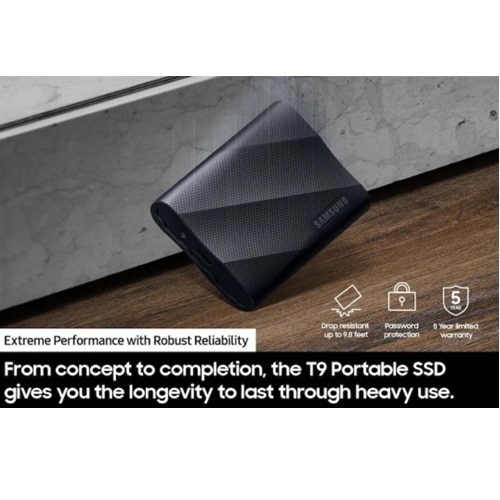 Samsung T9 4 TB Portable Rugged Solid State Drive - External - PCI Express NVMe - Black 7