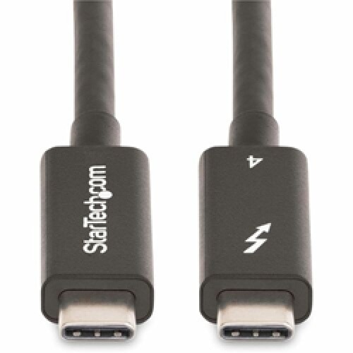StarTech.com 6ft (2m) Active Thunderbolt 4 Cable, 40Gbps, 100W PD, 4K/8K Video, Intel-Certified, Compatible w/Thunderbolt 3/USB 3.2/DisplayPort 3