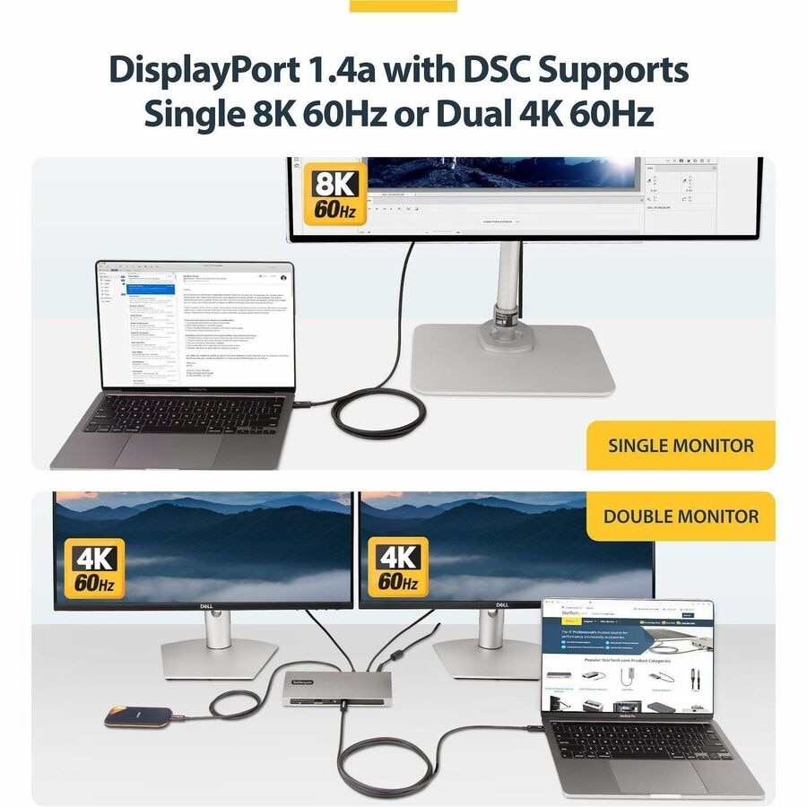 StarTech 6ft (2m) Active Thunderbolt 4 Cable, 40Gbps, 100W PD, Compatible w/Thunderbolt 3/USB 3.2/DisplayPort 7