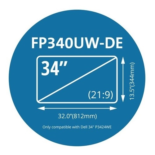 Kensington FP340UW-DE Privacy Screen for Dell 34" P3424WE Curved Monitor 2