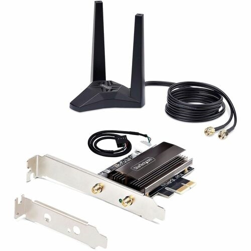 StarTech Wi-Fi 6E PCIe Network Card, Bluetooth 5.3, Magnetic Antenna Base, Tri-Band 802.11ax, AX5400 WiFi NIC, Windows/Linux 4