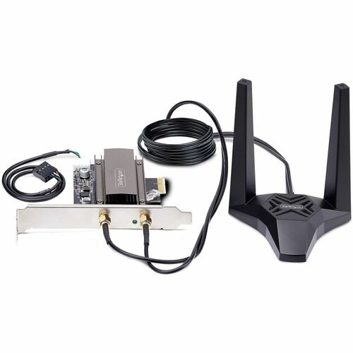 StarTech Wi-Fi 6E PCIe Network Card, Bluetooth 5.3, Magnetic Antenna Base, Tri-Band 802.11ax, AX5400 WiFi NIC, Windows/Linux 7
