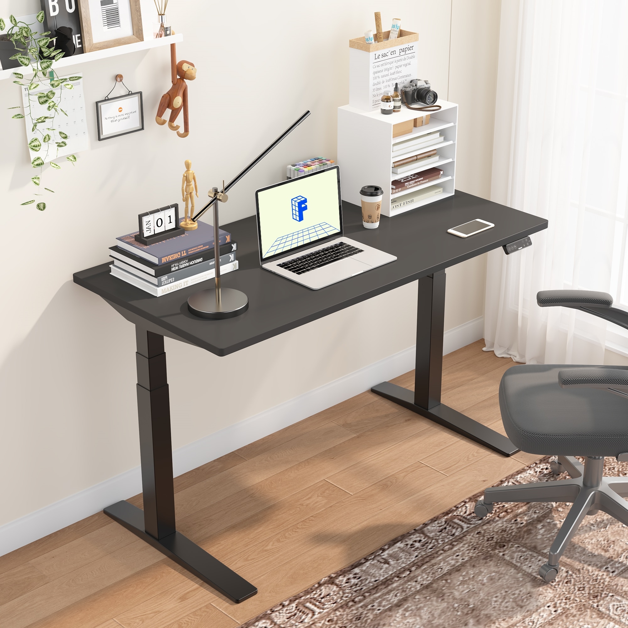 FlexiSpot E7 Pro Height Adjustable Desk - Black 8