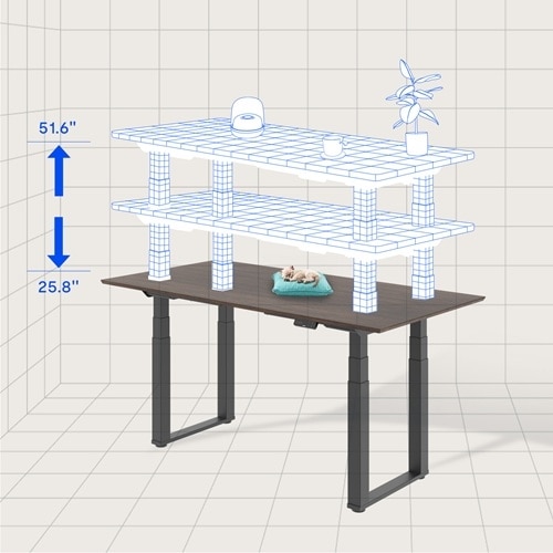 Flexispot E7Q Height Adjustable Table - Black/Walnut 4