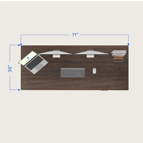 Flexispot E7Q Height Adjustable Table - Black/Walnut 5