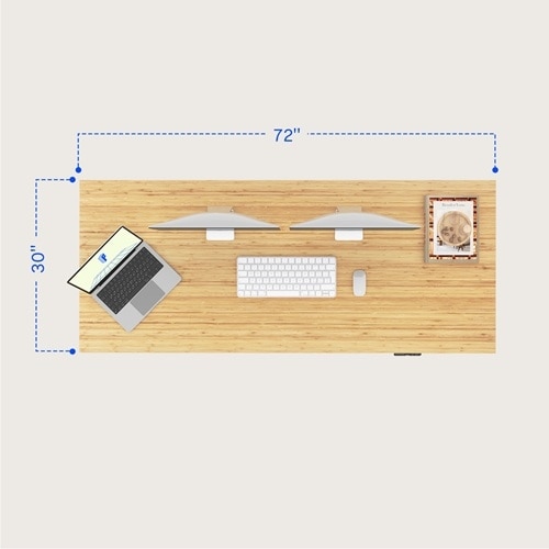 FlexiSpot Premium Standing Desk E7 Pro, 72 x 30 - White/Bamboo 4