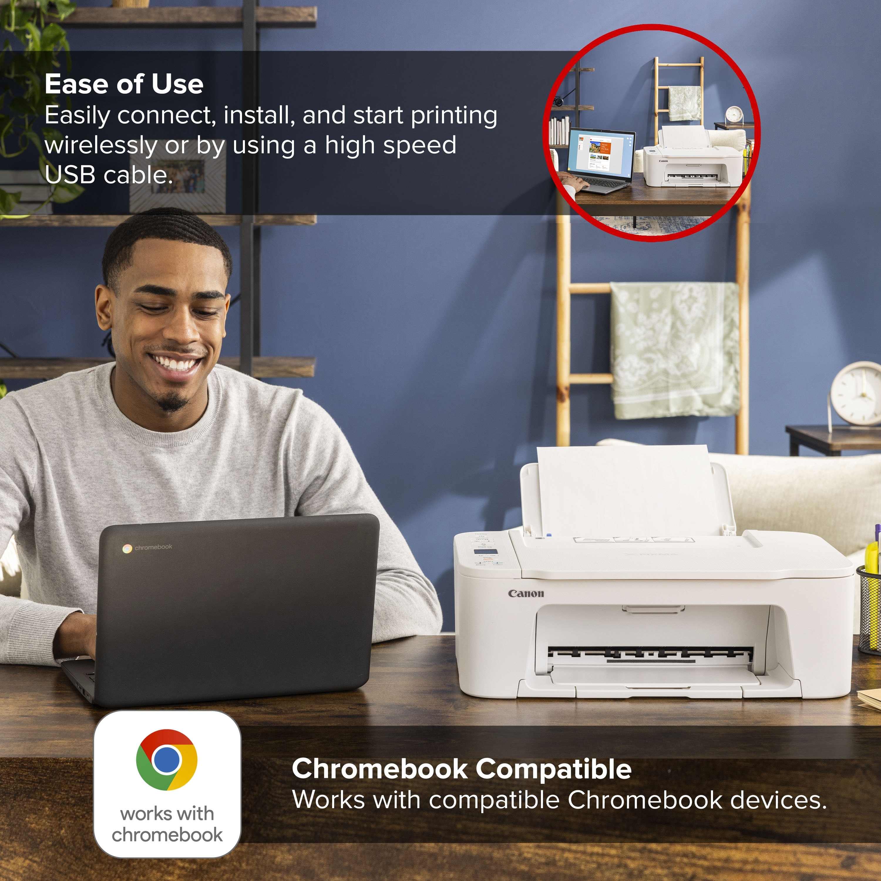 Canon PIXMA TS3720 Wireless Color All-In-One Inkjet Printer, Eligible for PIXMA Print Plan Ink Subscription Service 3