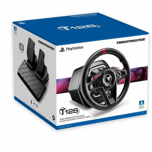Thrustmaster T128 Racing Wheel & Pedal Set for PS5, PS4 and PC – Force Feedback Gaming Steering Wheel for Driving Simulator 4