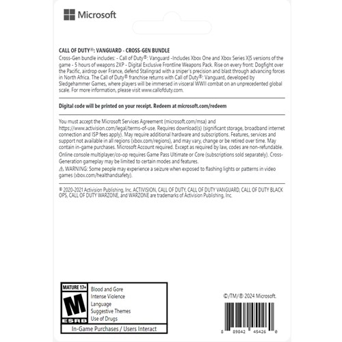 Download Xbox Series X|S Xbox One Call of Duty Vanguard Cross-Gen Bundle 1P 2