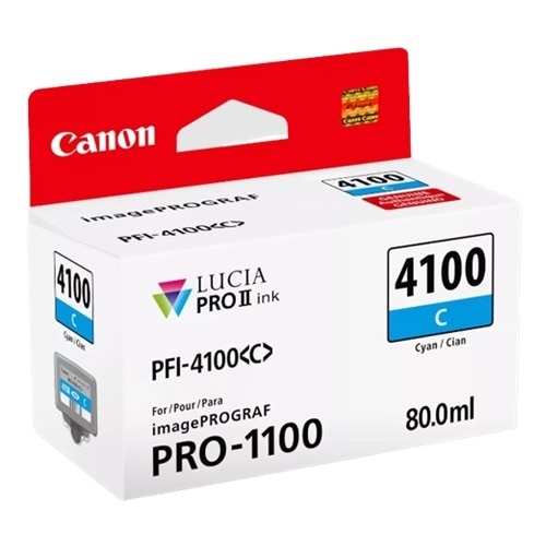 Canon Lucia PRO II PFI-4100 Original Inkjet Ink Cartridge - Cyan - 1 / Pack 2