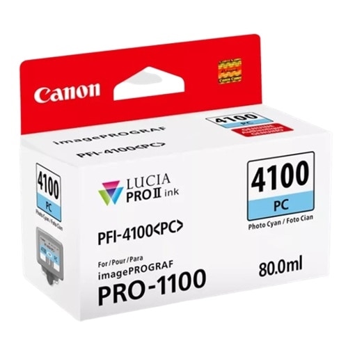 Canon Lucia PRO II PFI-4100 Original Inkjet Ink Cartridge - Photo Cyan - 1 / Pack 2