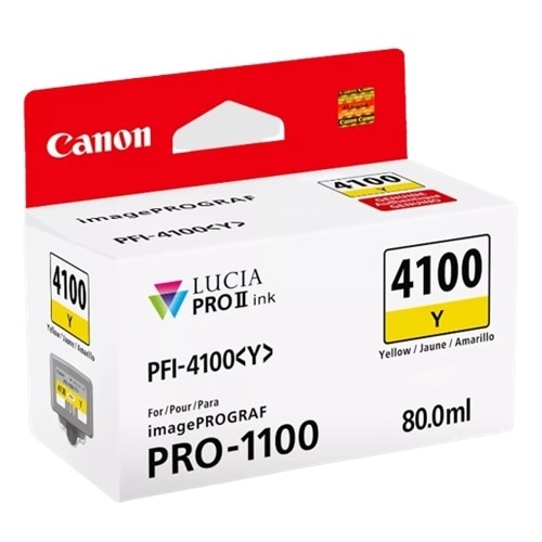 Canon Lucia PRO II PFI-4100 Original Inkjet Ink Cartridge - Yellow - 1 / Pack 2