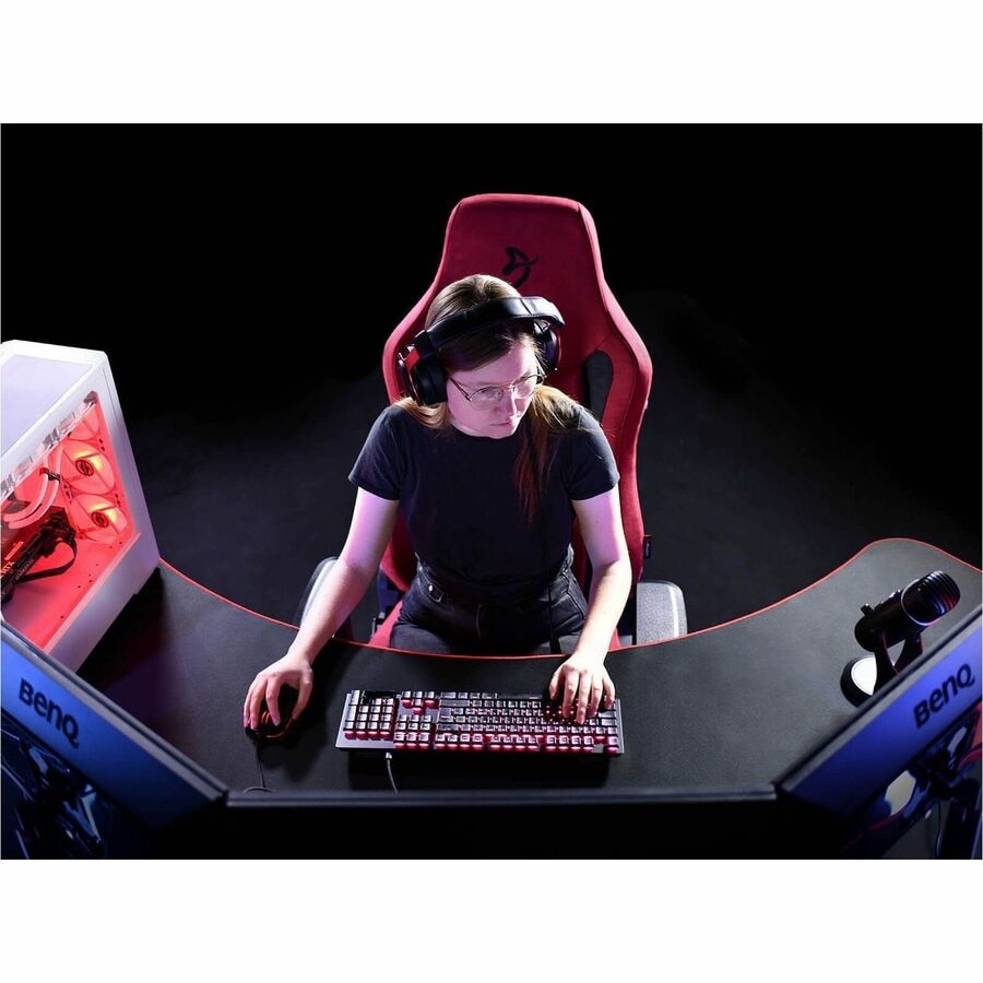 Arozzi Arena Angelo Gaming Desk - Black / Red 7