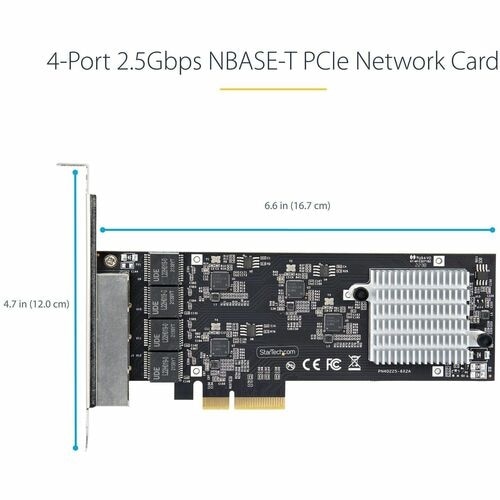 StarTech 4-Port 2.5G NBASE-T PCIe Network Card, Computer Network Card Interface, Intel® I225-V, Quad-Port Ethernet, Multi-Gigabit NIC 5