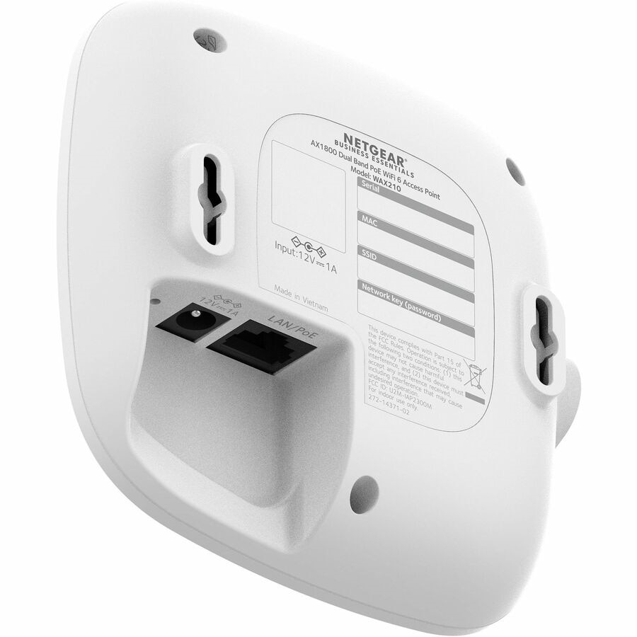 Netgear WAX210 Dual Band Wi-Fi 6 IEEE 802.11 a/b/g/n/ac/ax/e 1.80 Gbit/s Wireless Access Point - Indoor 6