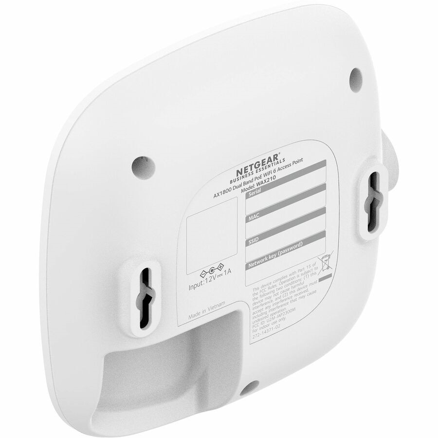 Netgear WAX210 Dual Band Wi-Fi 6 IEEE 802.11 a/b/g/n/ac/ax/e 1.80 Gbit/s Wireless Access Point - Indoor 9