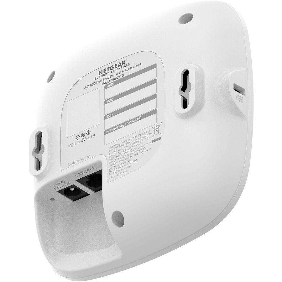 Netgear WAX210 Dual Band Wi-Fi 6 IEEE 802.11 a/b/g/n/ac/ax/e 1.80 Gbit/s Wireless Access Point - Indoor 3