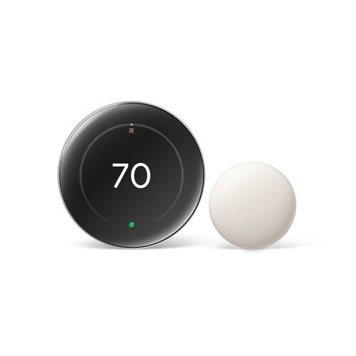 Google Nest Learning Thermostat (4th gen) Silver + Nest Temperature Sensor 4
