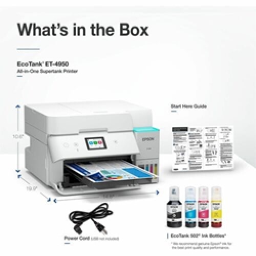 Epson ET-4950 Wired & Wireless EcoTank Inkjet Multifunction Printer - Color - White 9