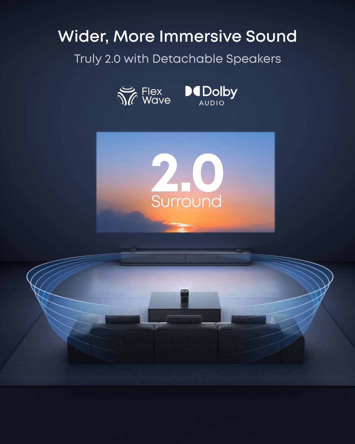 Nebula by Anker P1 650-lumen Portable Projector with Detachable Speakers 4