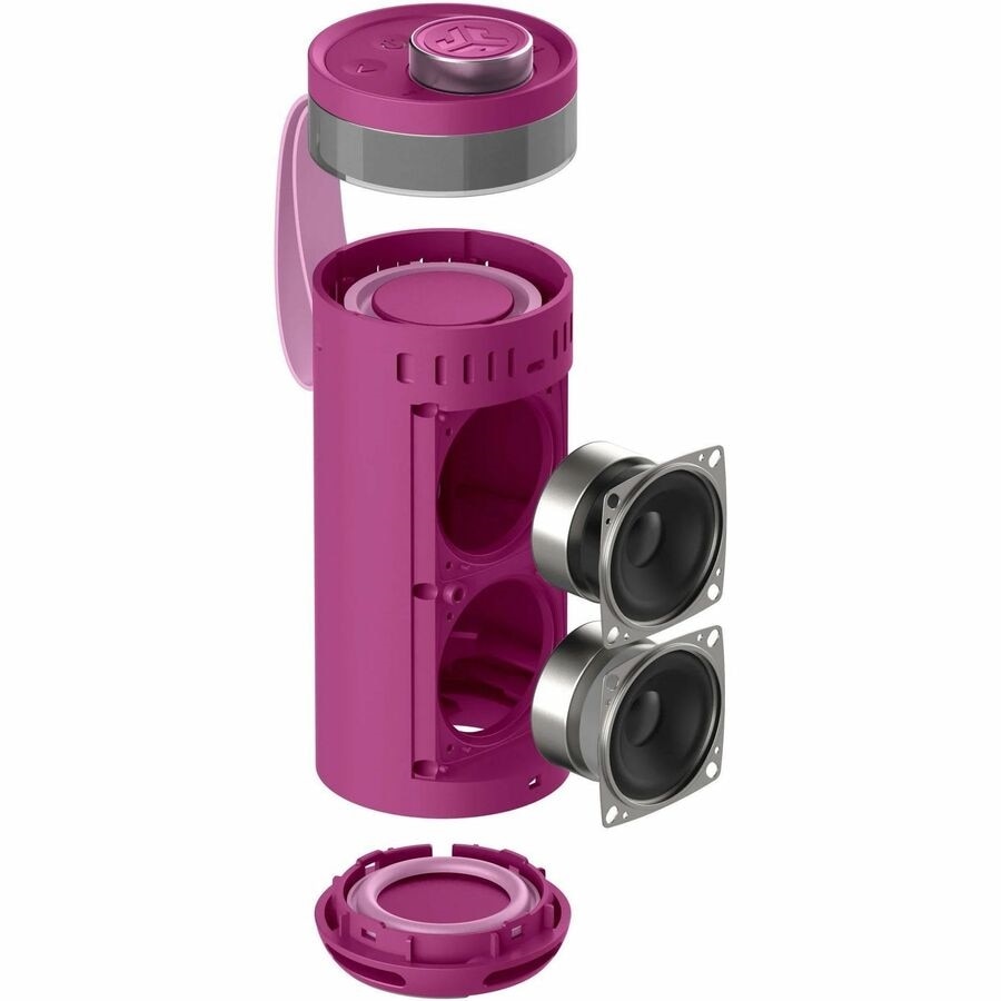 JLab Go Party Portable Bluetooth Speaker System - 10 W RMS - Mulberry - 80 Hz to 18 kHz - Battery Rechargeable 5