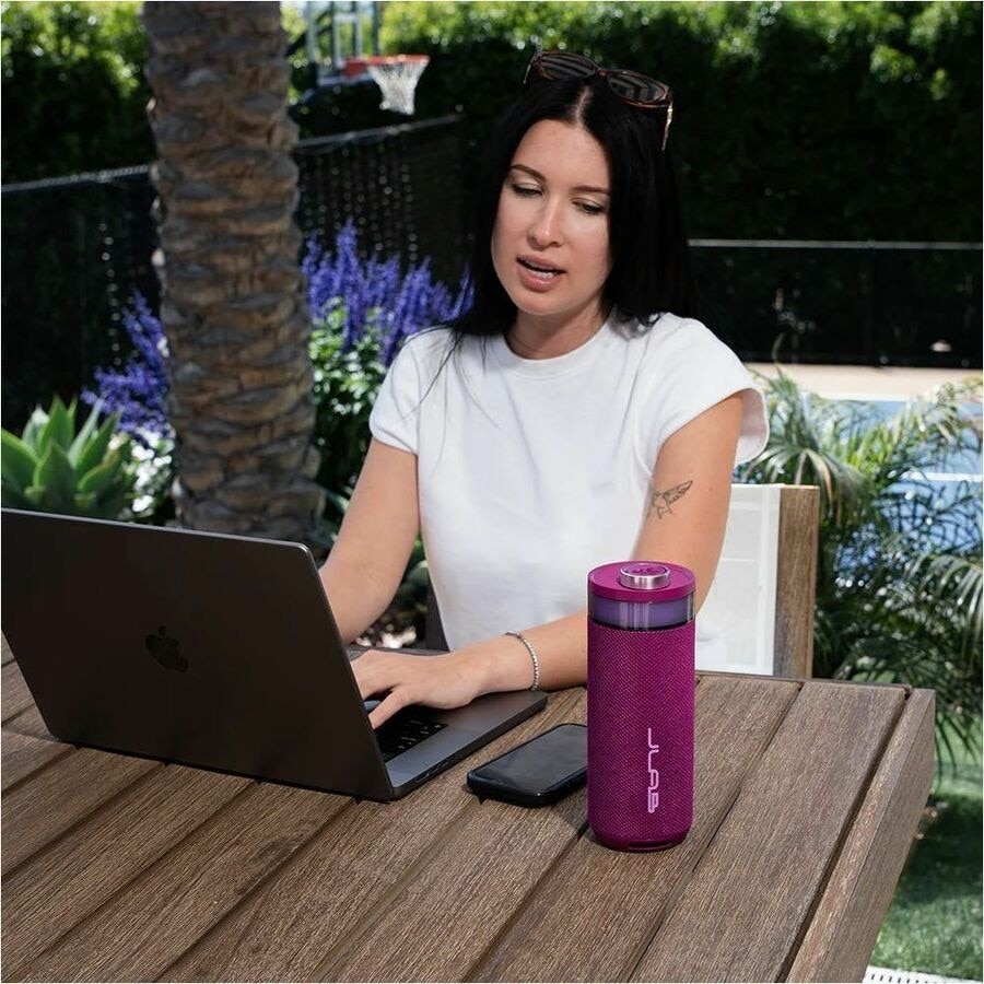 JLab Go Party Portable Bluetooth Speaker System - 10 W RMS - Mulberry - 80 Hz to 18 kHz - Battery Rechargeable 9