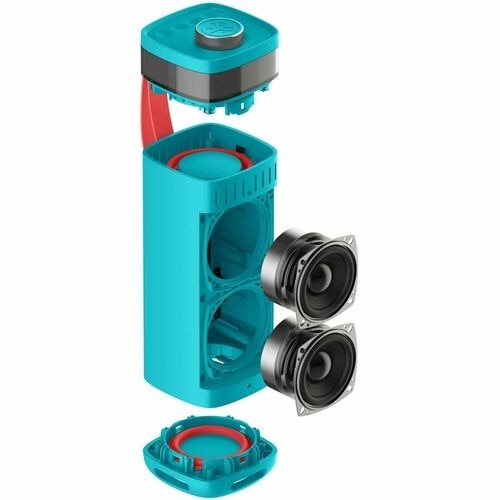 JLab JBuds Party Portable Bluetooth Speaker System - 30 W RMS - Cyan - 60 Hz to 20 kHz - Battery Rechargeable 5