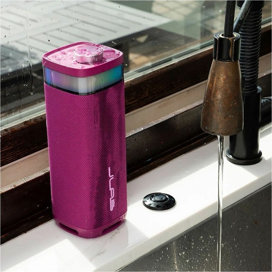 JLab JBuds Party Portable Bluetooth Speaker System - 30 W RMS - Mulberry - 60 Hz to 20 kHz - Battery Rechargeable 6