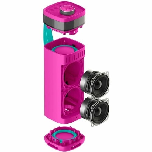 JLab JBuds Party Portable Bluetooth Speaker System - 30 W RMS - Pink - 60 Hz to 20 kHz - Battery Rechargeable 5