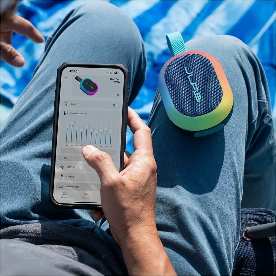 JLab Pop Party Portable Bluetooth Speaker System - 5 W RMS - Navy - Battery Rechargeable 8