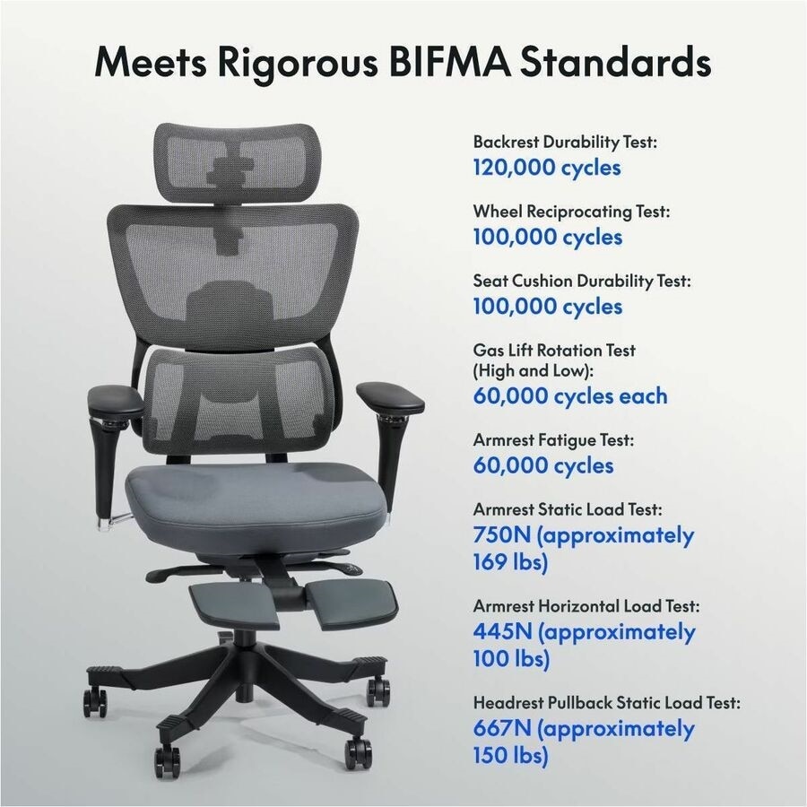 FlexiSpot Premium Ergo Max C7MAXG-FOAM-FT Chair - Gray 8