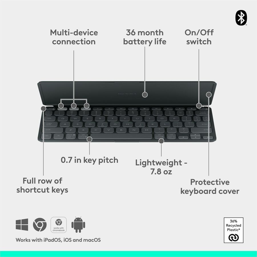 Logitech Keys-To-Go 2 Tablet Keyboard - Graphite 8