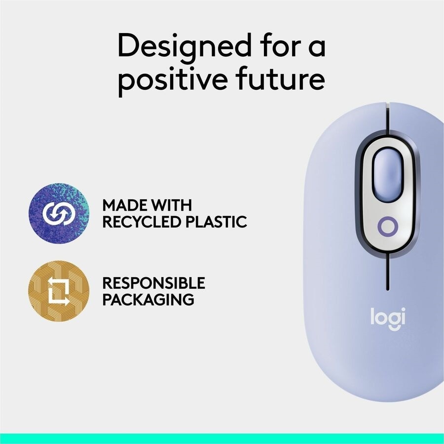 Logitech POP Mouse, Compact and Portable Wireless Bluetooth Mouse With Programmable Buttons and Quiet Clicks, Lilac 11
