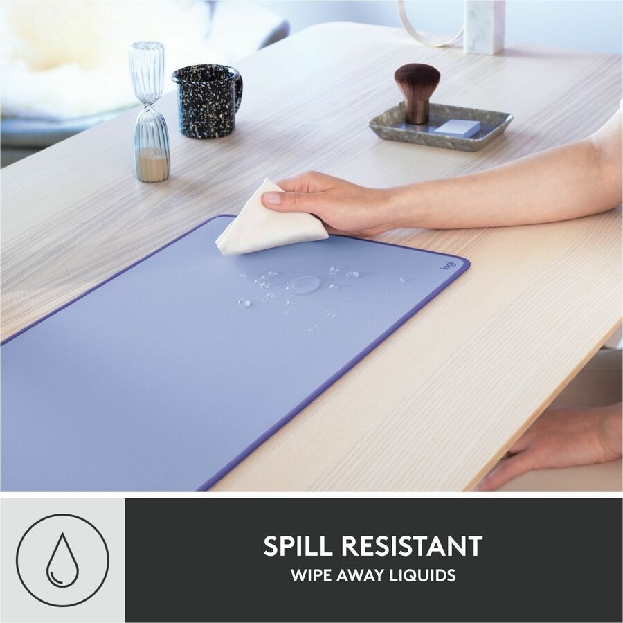Logitech Desk Mat - Studio Series with Anti-slip Base, Spill-resistant Durable Design, Fine Weave Material, Lilac 3