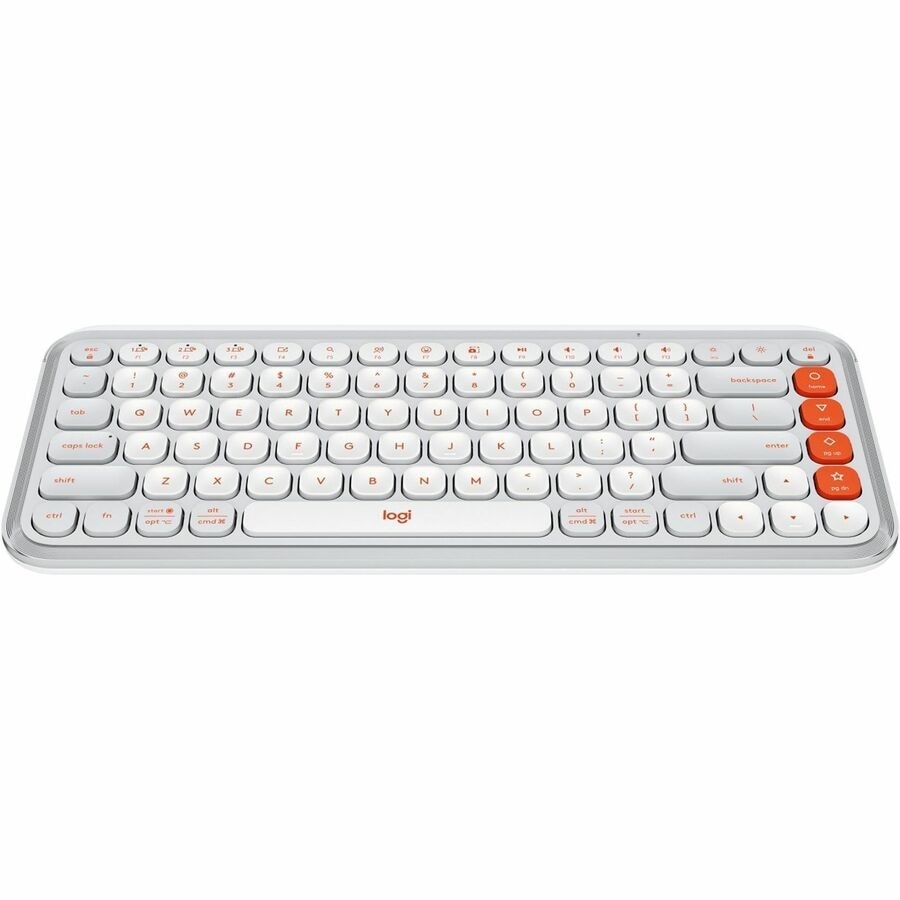 Logitech POP Icon Keys Wireless Bluetooth Keyboard - Off-white & Orange 5