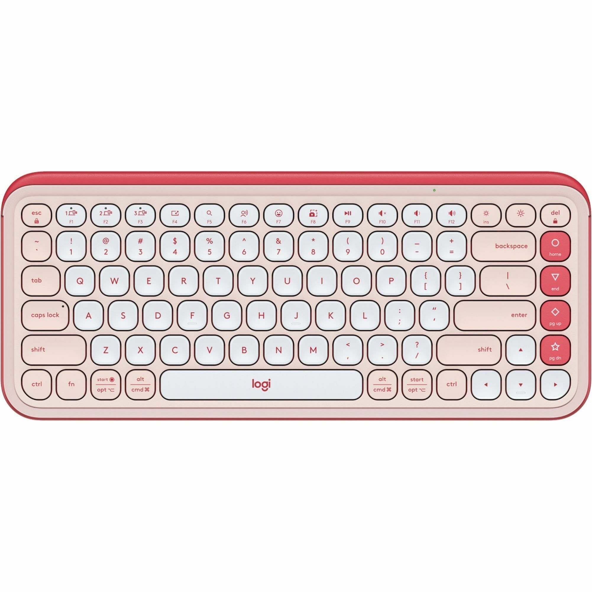 Logitech POP Icon Keys Wireless Bluetooth Keyboard - Rose & Off-white 2